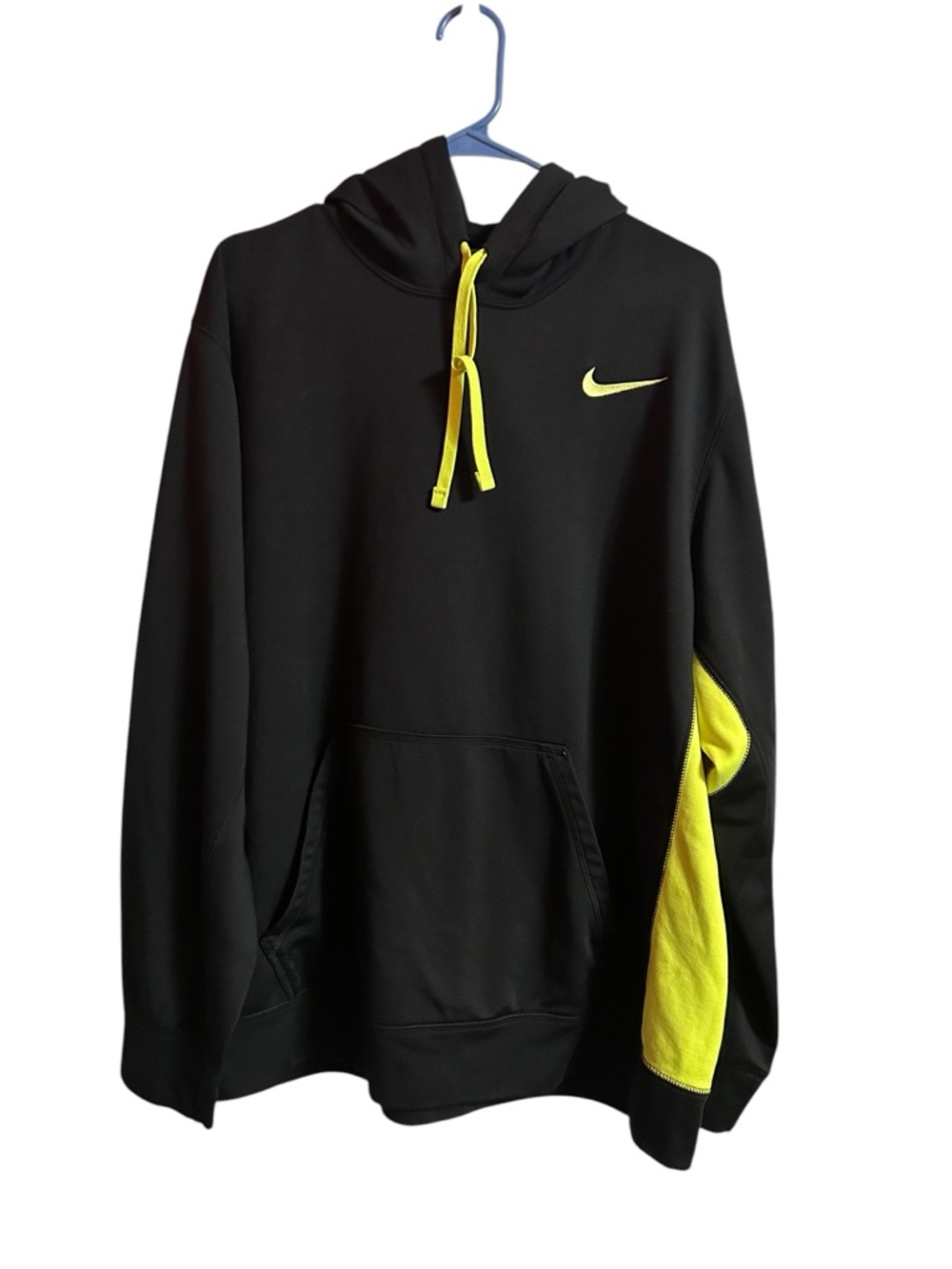 Nike Black Crewneck Hoodie with Yellow Accents